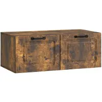 vidaXL Meuble TV mural en chêne fumé 78,5 x 41 x 30 cm