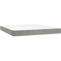 vidaXL Matelas à ressorts ensachés , fermeté moyenne, gris clair, 152 x 203 x 20 cm, velours