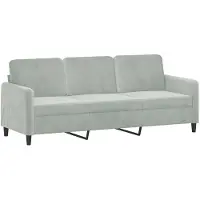 vidaXL Ensemble de canapés 3 pièces gris clair velours