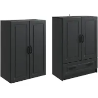 vidaXL Ensemble de meubles , 2 pièces, noir, aggloméré