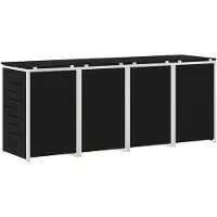 vidaXL : Boîte de rangement pour poubelles, pour 4 bacs de 240 litres, en acier inoxydable, noire