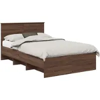 vidaXL Cadre de lit brun imitation chêne 120 x 123 cm Matériau dérivé du bois