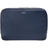 HUGO BOSS Housse pour ordinateur portable bleu foncé pour femme et homme - Classic Grained Laptop Sleeve Navy 327707