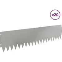 vidaXL Bordure de jardin, 20 pièces, 103 x 25 cm, acier, argenté