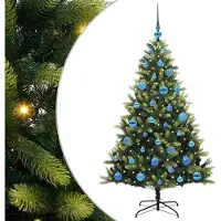 vidaXL Arbre de Noël artificiel à charnières 150 LED Vert 150 cm