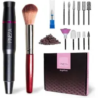 Fineza Lime à ongles - Électrique - Lime à ongles - Avec embouts - Avec rouleaux de ponçage - Extracteur de callosités - Appareil de manucure - Set de pédicure - Gris