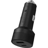 Zagg Car Charger USB-C USB-A, Adaptateur pour véhicule, Noir