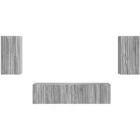 vidaXL Ensemble de meubles TV , 4 pièces, bois aggloméré gris Sonoma
