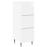 vidaXL Armoire à tiroirs Blanc brillant 33 x 34,5 x 92 cm
