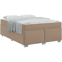 vidaXL Cadre de lit avec matelas Cappuccino 160 x 200 cm Tissu