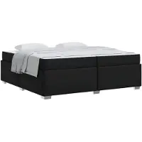vidaXL Cadre de lit avec matelas noir 200 x 200 cm Tissu