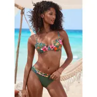 LASCANA Hauts de bikini 'Malia' vert / orange foncé / rose / blanc