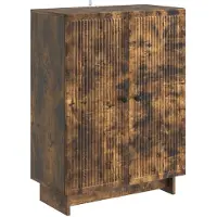 vidaXL Meuble de rangement, bois fumé, 66 x 34,5 x 90 cm, panneaux de particules