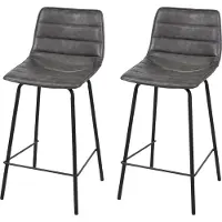 Urban Living Tabouret de bar industriel Brooklyn - H. 92 cm - Gris