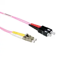 ACT 1 mètre LSZH Câble patch fibre multimode 50/125 OM4 duplex avec connecteurs LC et SC