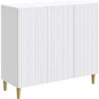 vidaXL Buffet blanc 89 x 34,5 x 80 cm en aggloméré