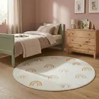 Little Olly Tapis rond lavable pour enfant - Evi Rainbow Multicolore | Ø 80 cm | Rond |