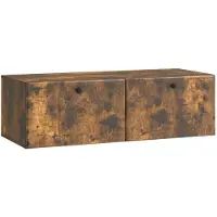 vidaXL Meuble TV mural 98 x 41 x 30 cm Chêne fumé