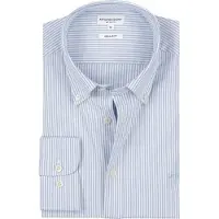 Mcgregor Stretch Oxford Small Stripe Shirt Men - taille XXL - bleu clair - manches longues