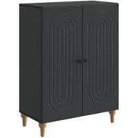 vidaXL Buffet noir 66 x 34,5 x 90 cm en aggloméré