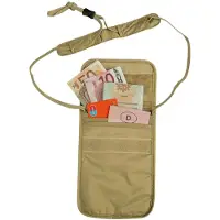 Tatonka Pochette de Cou Pliée en Cuir, porte-monnaie, beige