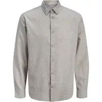 Jack & Jones Esummer Linen Blend Long Sleeve Shirt Gris L Homme