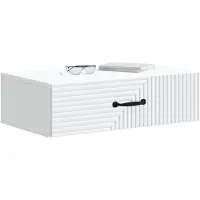 vidaXL Table d'appoint murale blanche 59 x 34,5 x 17 cm