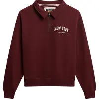 Superdry Sweat-shirt 'Essentials' rouge foncé / blanc