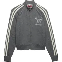 Superdry Veste de survêtement 'Athletic Essentials' gris chiné / blanc