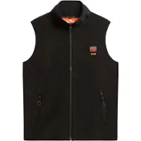Superdry pour homme. M5012158A Gilet doublé en polaire Active black (L), Noir, Casuel, Polister recyclé, Durable