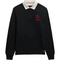Superdry Vintage Athletic Rugby Long Sleeve Polo Noir S Homme
