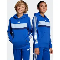 Adidas Sweat de sport 'SEASONAL ESSENTIALS TIBERIO 3 STRIPES FLEECE' bleu / marine / aqua / blanc