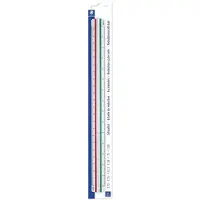 Staedtler Règle triangulaire Mars 561 98-2BK, blanche en plastique, gorges colorées, graduation en relief (33 cm, Matières plastiques)