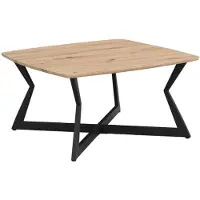Wohnling Table basse carrée 75 x 75 cm, aspect chêne noir, design, table de salon, table de salon, table de détente, table d'appoint moderne, table basse, style industriel