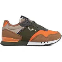 Pepe Jeans pour garçon. PBS40006 Baskets London Park orange (32), Plat, Lacets, Casuel, mode enfantine