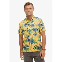 Superdry pour homme. M4010947A Chemise hawaïenne jaune (L), Casuel, Modal, Manche courte