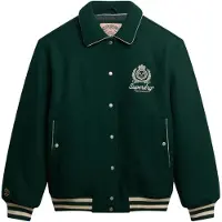 Superdry Veste mi-saison vert foncé / blanc