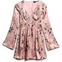 Superdry Robe vert / orange / rose / noir