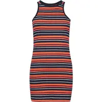 Superdry pour femme. W8011412A Robe à rayures vintage avec logo Racer multicolore (L), Casuel, Coton, Sans manches / bretelles