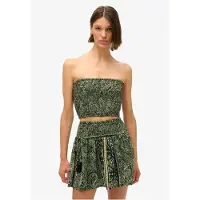 Superdry Femme Haut Bandeau à Motif Cachemire Vert Taille: 36
