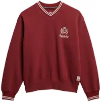 Superdry pour femme. W2012379A Sweat-shirt Country Club Loose rouge (L), Casuel, Coton, Manche longue