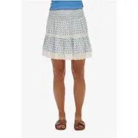 Superdry Printed Lace Trim Short Skirt Beige M Femme