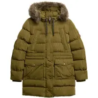 Superdry pour femme. W5011787A Veste matelassée Everest MID Faux verte (L), Casuel, Polister recyclé