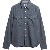 Superdry pour homme. M4011019A Merchant Heavy Flannel Shirt blue (S), Bleu, Casuel, Coton, Manche longue