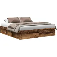 vidaXL Cadre de lit sans matelas aspect vieux bois 200x200cm bois composite