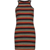 Superdry pour femme. W8011412A Robe à rayures vintage avec logo Racer multicolore (XXS), Casuel, Coton, Sans manches / bretelles