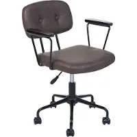 Beliani Fauteuil de bureau en simili cuir marron foncé pivotant réglable en hauteur avec accoudoirs style traditionnel bureau à domicile étude