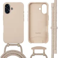IMoshion Coque arrière Color avec cordon amovible et MagSafe Apple iPhone 16 - Nude