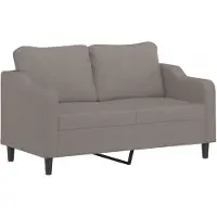 vidaXL Canapé 2 places taupe 140 cm Tissu