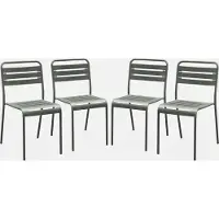 Sweeek Lot De 4 Chaises De Jardin Acier. 4 Places. Savane. Amelia. L44 X P52 X H79cm